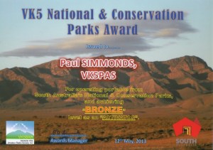 VK5 Nat & Cons Parks Award = Bronze