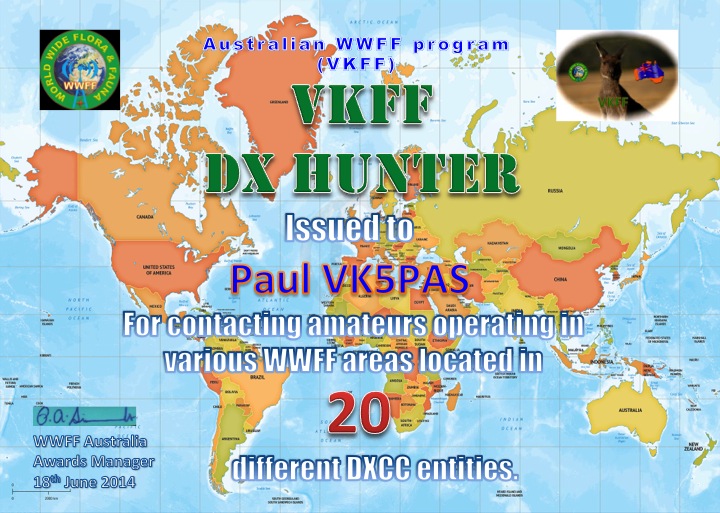 VK5PAS VKFF DX Hunter 20
