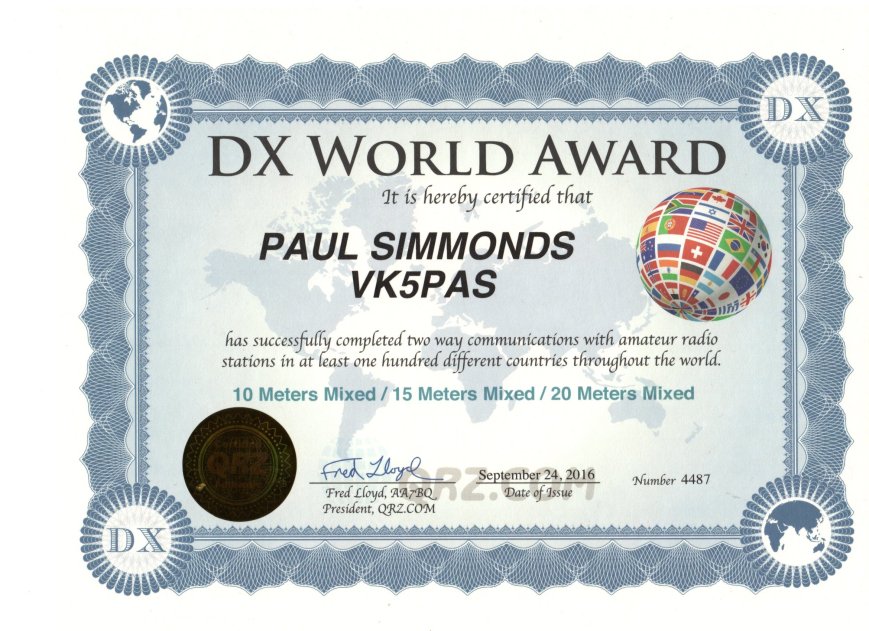 DX World Award QRZ.com